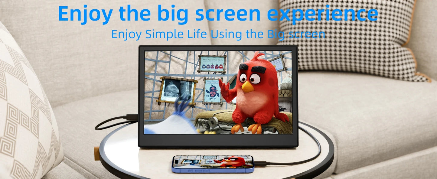 11.6 Inch Portable Monitor HDMI-Compatible Laptop Second Screen Gaming Extended Display for Steam Deck Laptop Switch PS4 /5