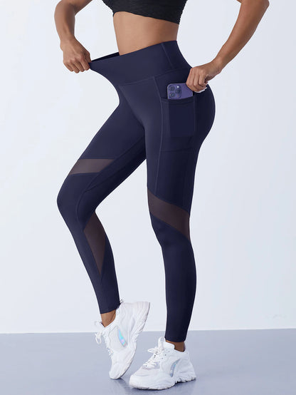 1PCS Women's Mesh Splicing Yoga Pants Shaping Leggings High Waist Tummy Control Lift Hips Running Workout Activewear Pants