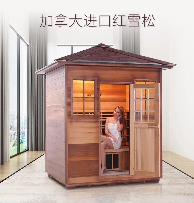 Home Outdoor Sauna Room Sweat Steaming Steam Sweating Wet Steaming  Far Infrared Courtyard Outdoor Sweat Steaming Room
