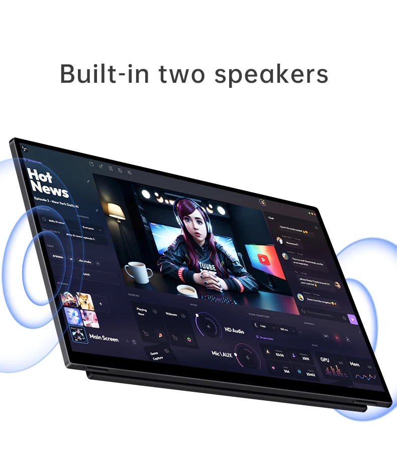 VCHANCE 15.6 Inch Portable Monitor Touchscreen with Battery 72%sRGB 300Nit Display with Stand for Laptop Mac Xbox PS5 Switch