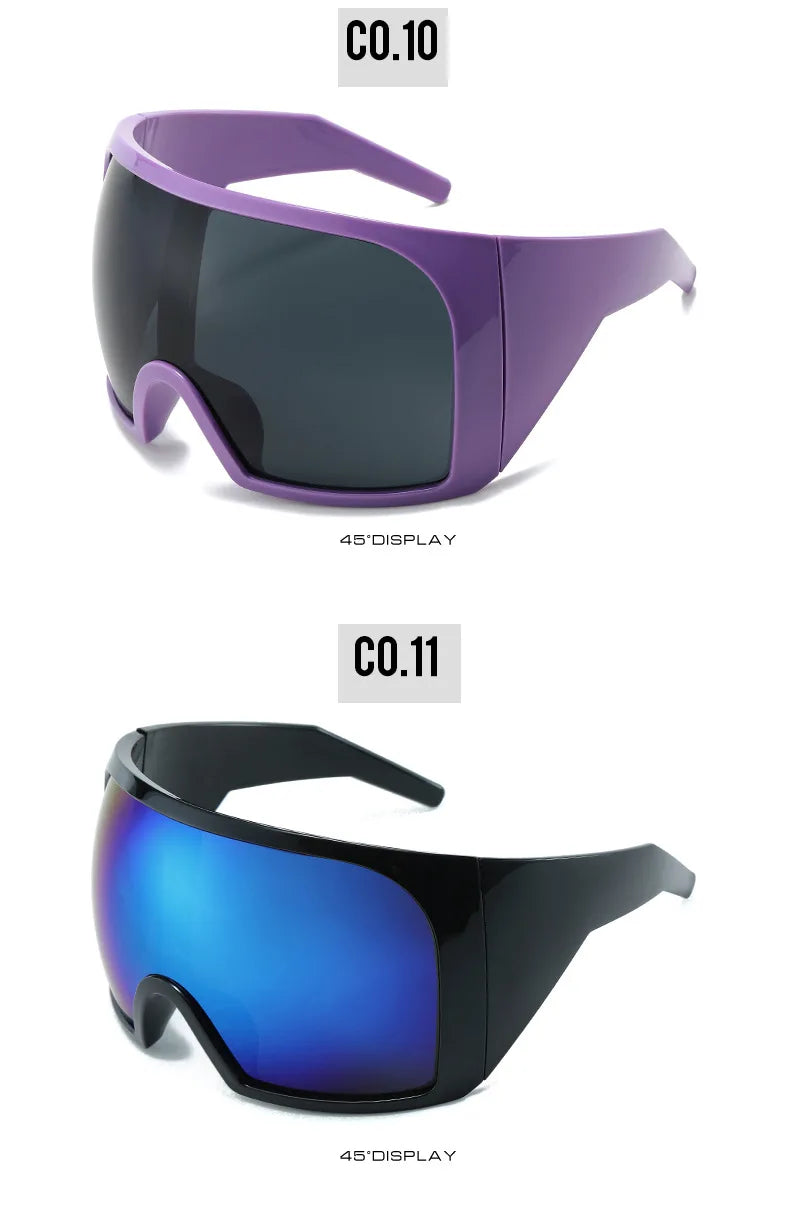 Oversized Sunglasses Men Wrap Anti Wind Personal Large Shades Futuristic Fashion Future Shield Uv400 Cycling Motorcycle