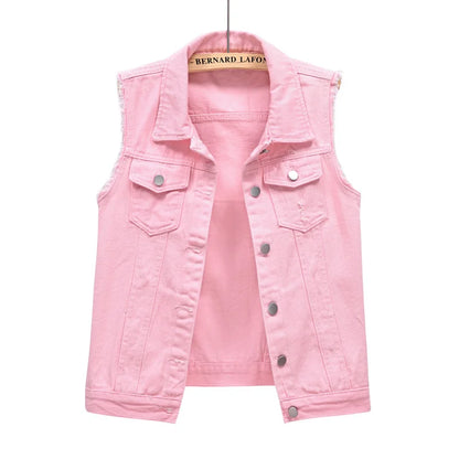 Coats Fashion Clothes Casual Vintage Elegant Sleeveless Denim Vest for Women Jacket Spring Streetwear Women Clothing Autumn