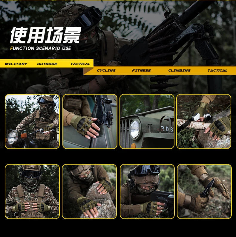 Cycling Tactical Gloves Men Women Half Finger Soft Shell Gloves Spring Summer Training Combat Protection Motorcycle Gloves