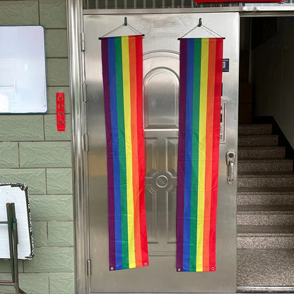 180cm Rainbow Flag Couplets LGBTQ Gay Pride Porch Hangings Outdoor Decorations Flags Lesbian Wedding Decor Banner