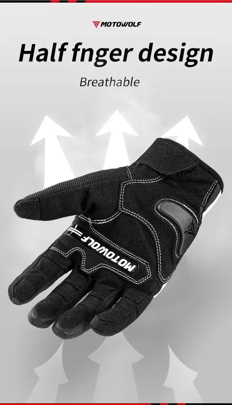 MOTOWOLF Motorcyclist Man Racing Sports Gloves Accessories Windproof Resistant All-Weather Motorcycle Gear Luvas for Men/Women