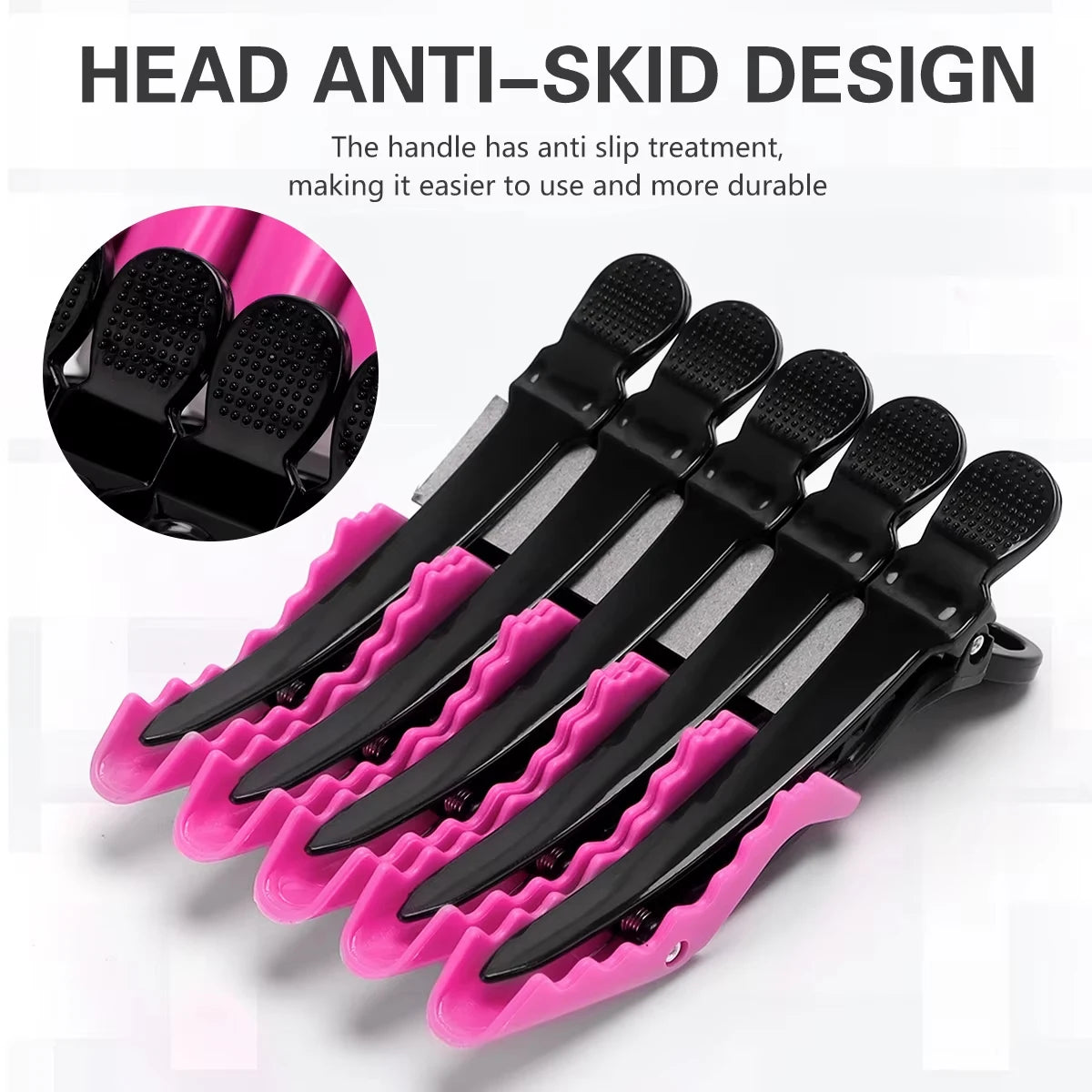 30pcs/box Hairdressing Plastic Crocodile Clip Wide Tooth Hairdressing Clip Portable Professional Salon Hairdressing Styling Tool