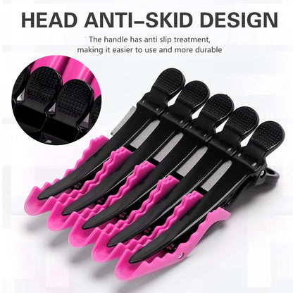 30pcs/box Hairdressing Plastic Crocodile Clip Wide Tooth Hairdressing Clip Portable Professional Salon Hairdressing Styling Tool