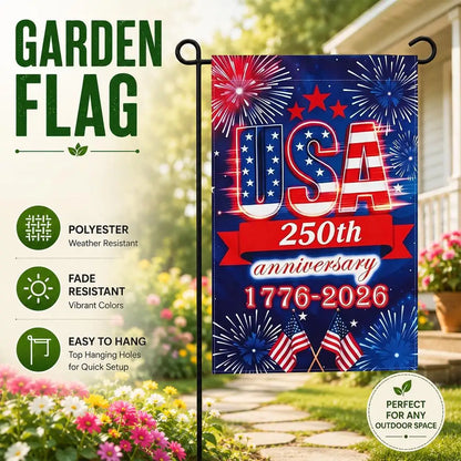 250th Anniversary American Garden Flag Decoration 250th Anniversary Free Double sided Three layered American Patriotic Flag