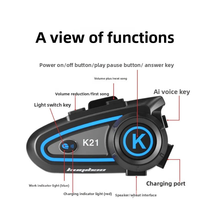 HOT KUQIBAO Bluetooth Motorcycle Helmet 3/4 Open Face, Dual Visor, ABS Shell with Noise Control & Ventilation & Removable Liner