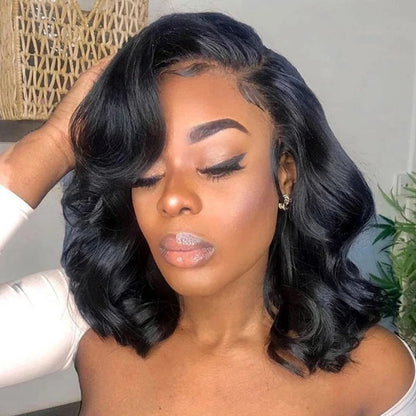 16A 100% Hair Body Wave Short Bob Wigs Human Hair 13x4 Transparent Lace Front Human Hair Wigs Brazilian Hair Bob Wigs For Women