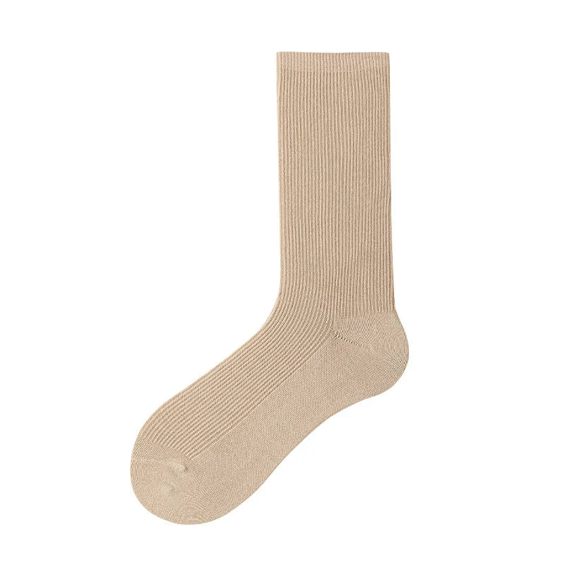 Women's Socks New Autumn Casual Simple Solid Color Winter Warm Socks For Women Korean Style Middle Tube Girls Pile Socks