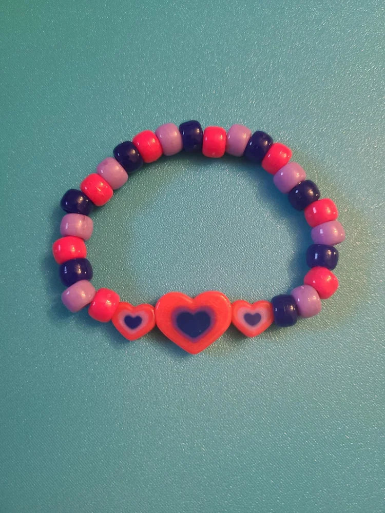 Rainbow Kandi Pride Bracelet Handmade Beaded Stretch Bracelet For Festival & Party