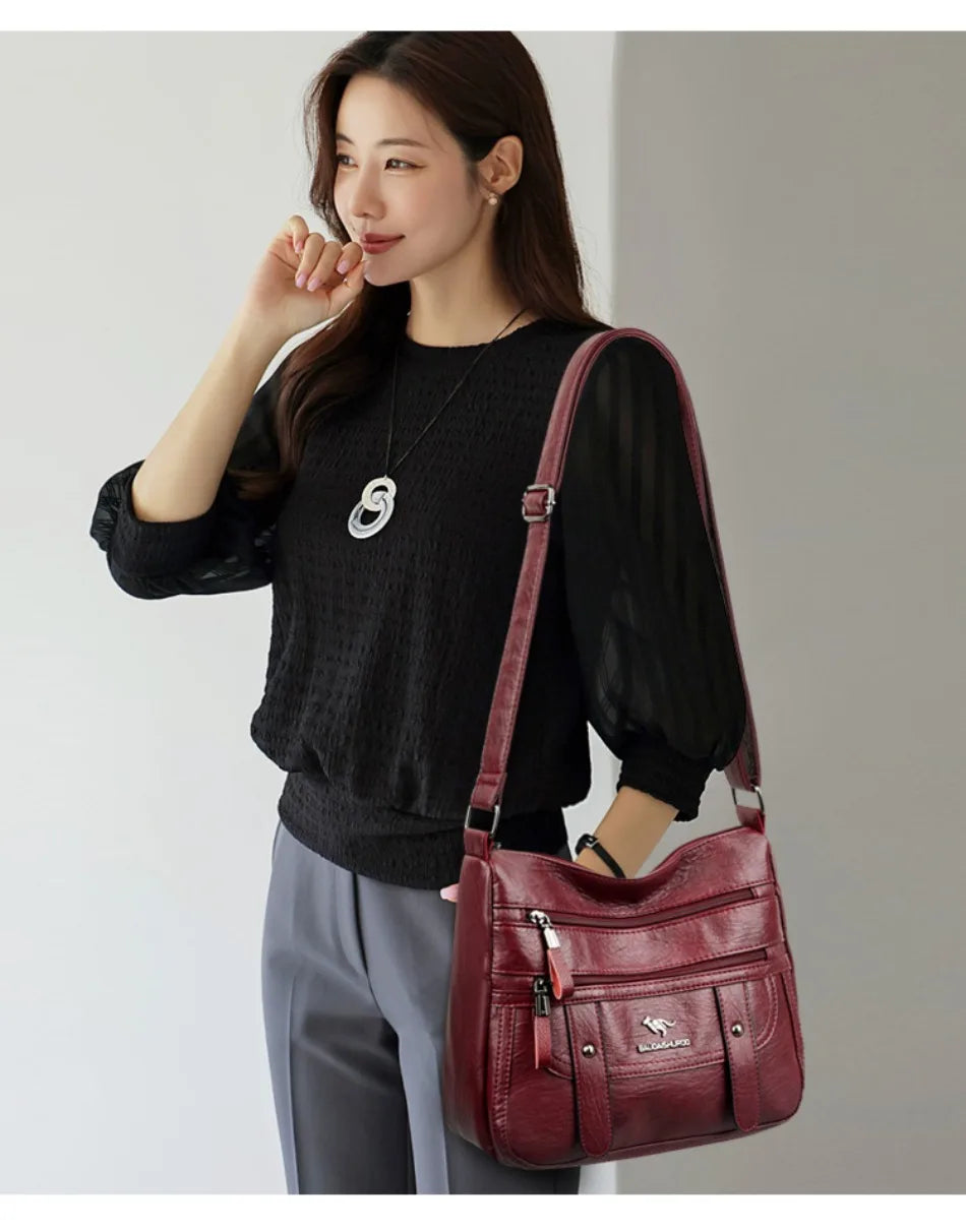 High Quality Pu Leather Messenger Crossbody Bags for Women Luxury Designer Hand Bags Purses Ladies Shoulder Bags Sac A Mian 2025