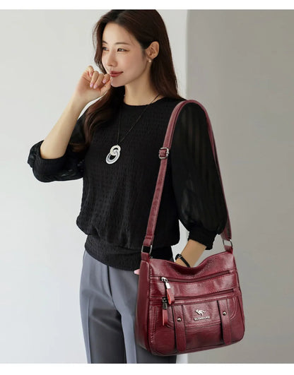 High Quality Pu Leather Messenger Crossbody Bags for Women Luxury Designer Hand Bags Purses Ladies Shoulder Bags Sac A Mian 2025