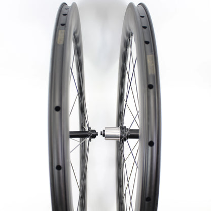 Newest 700C Road Bike UD Full Carbon Fibre wheelset Carbon Bicycle Wheelset clincher tubeless rims 65mm wave 25mm width V brake