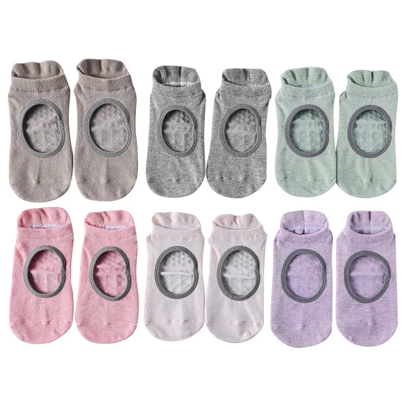 2/6 Pairs Women's Short Open Instep Yoga Socks Indoor Non-slip Floor Socks Adult Pilates Sports Socks