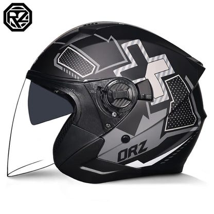 2025 Latest High Quality Motorcycle Helmet Half Covering Dual Lens Cascos para Motos Male Female Couple Capacetes de Moto
