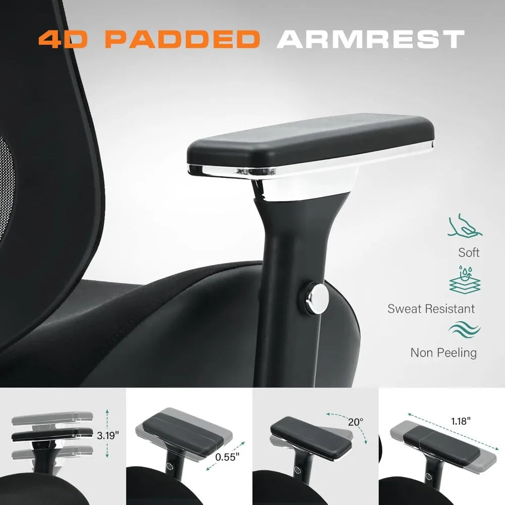 750lbs Big and Tall Office Chair with Wide Thick Seat Cushion for Heavy People Ergonomic Computer Mesh Desk Chairs, Customized