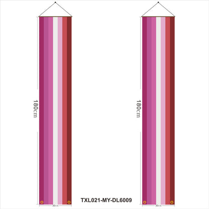 180cm Rainbow Flag Couplets LGBTQ Gay Pride Porch Hangings Outdoor Decorations Flags Lesbian Wedding Decor Banner