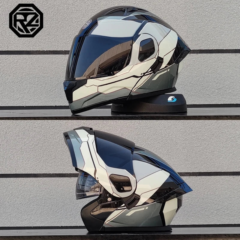 2025 professional motorcycle sports flip helmet ABS material modular dual lens full face helmet DOT certification