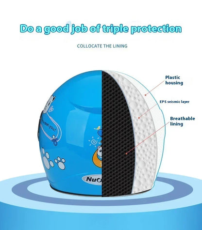 Cartoon Children Helmet With Pattern Four Seasons Safety Protection Child Outdoor Sports Motorcycle Open Face Cute
