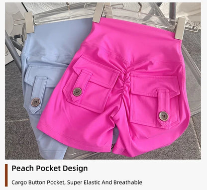 Women Yoga Shorts High Waist Workout Shorts Fitness Yoga Lift Butt Fitness Ladies Yoga Gym Running Short Pants Sportswear