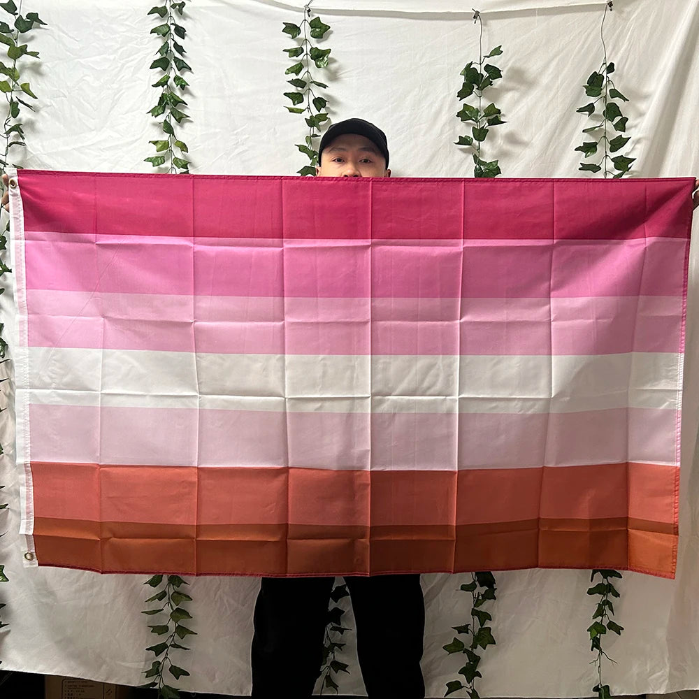 Lesbian flag 3x5fts 90x150cm polyester LGBT Lesbian pride Flag hanging banner for home decoration