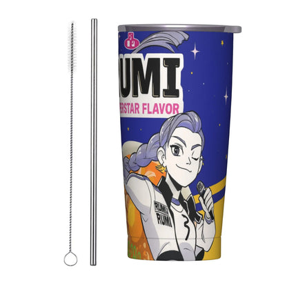 kpop demon hunters ramen rumi Tumbler With Straw  Stainless Steel Tumblers Cup Double Wall Vacuum Insulated for Cold Or Hot 20oz