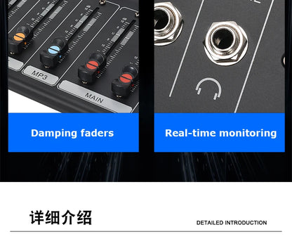 8/12 Channel Digital Mixer Audio Console 100 DSP Effects Bluetooth USB MP3 DJ Reverberation Sound Mixing Console