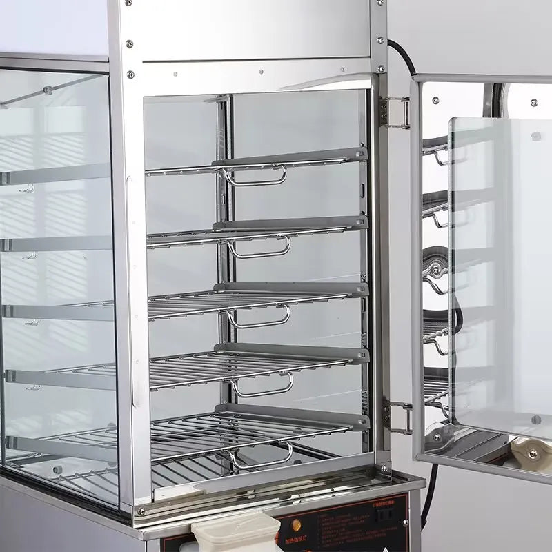 Counter Curve Glass Pizza Chicken Pie Commercial Food Warmer Electric Display Showcase Bakery Snack Food Chicken