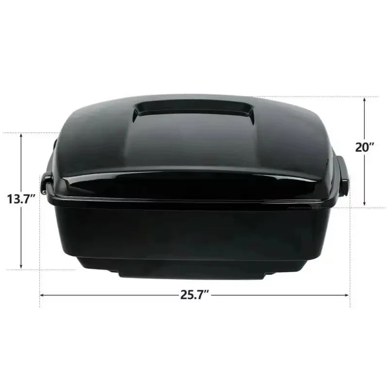 For Harley Touring Road King Street Ultra Electra Glide 2009-2026 Waterproof ABS King Tour Pak Pack Top Box Case Trunk With LED