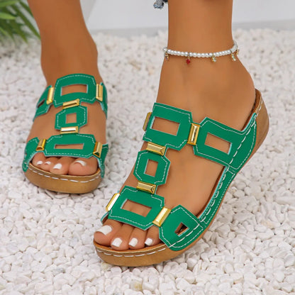 New Women Sandals Roman Style Sandals Women Open Toe Beach Slippers Summer Wedges Comfortable Outdoor Slip-On Shoes Women
