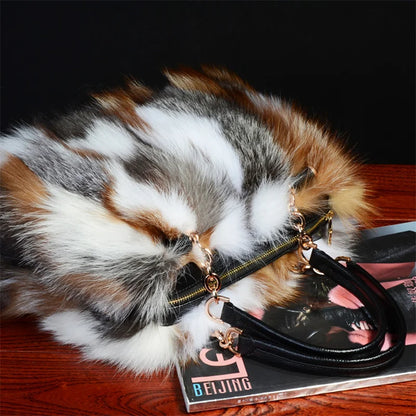 2025 New Clothing Designer Luxury Soft Fox Hair High-end Handbag Fashion Large Capacity Charm Women's Special Fur Bag