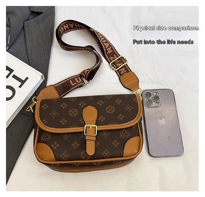 New Classic Texture Crossbody Bag Versatile Crossbody Bag High-End Underarm Bag Nurse Bag Wide Shoulder Strap Bag
