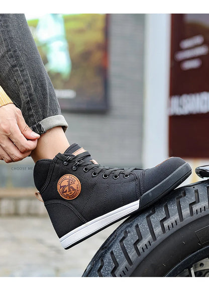 Motorcycle Shoes Men Riding Boots Casual Flat Shoes Anti-collision Toe Heel Protection Outdoor Cycling Motobike Sports Sneakers