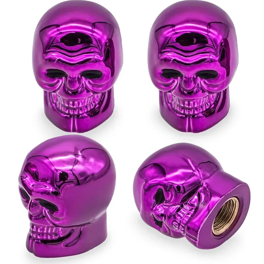 4Pcs Skull Valve Stem Caps Funny Air Caps Cover, Universal Truck Motorcycle Bike Car Tires Valve Stem Caps