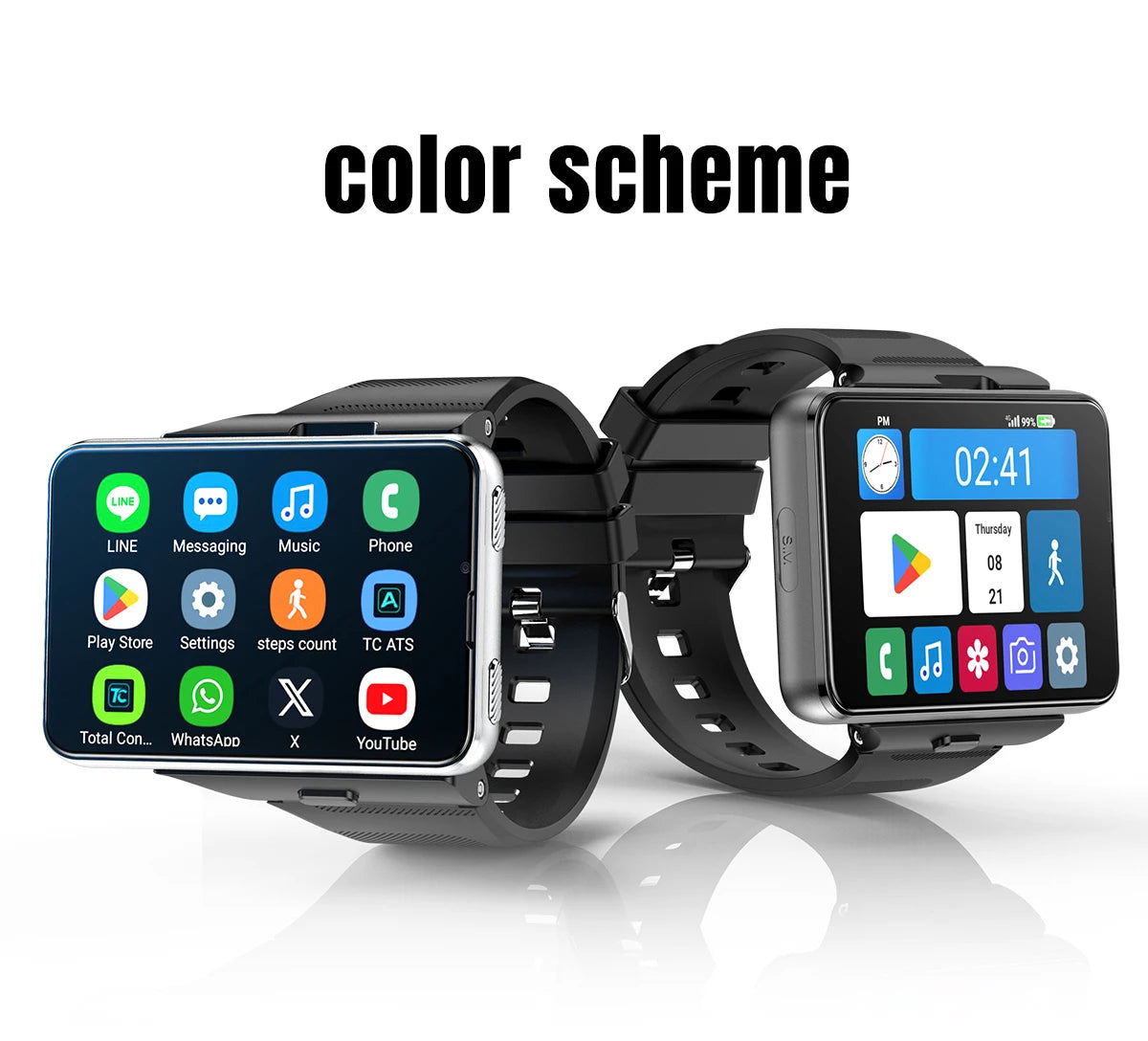 Factory S999 4G Smart Watch Android 11 OS MTK6761 Quad Core 4GB 64GB 2.88" HD Large Screen Smartwatch 2.0MP+8.0MP Dual Camera