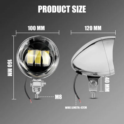 Motorcycle LED Spot Driving Light Dual Color Headlight Auxiliary Spotlight Lamp ATV Scooter Moto Fog Light for Honda Kawasaki