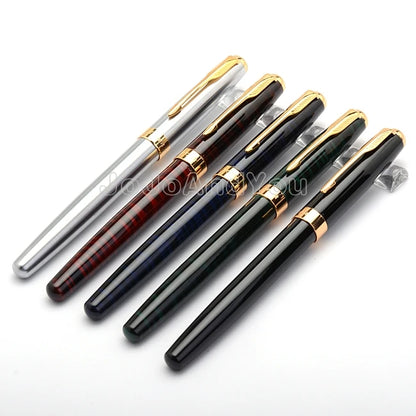 Baoer Red Green Black Blue Grain & Golden Roller Ball Pen BR020