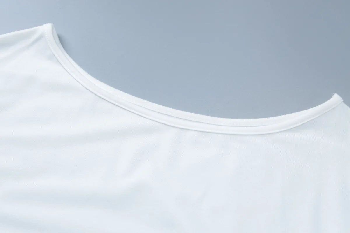 Sexy Elegant Long Sleeves Top Irregular One Shoulder Women Tops T Shirt Birthday Party Club Date Casual Office Clothes