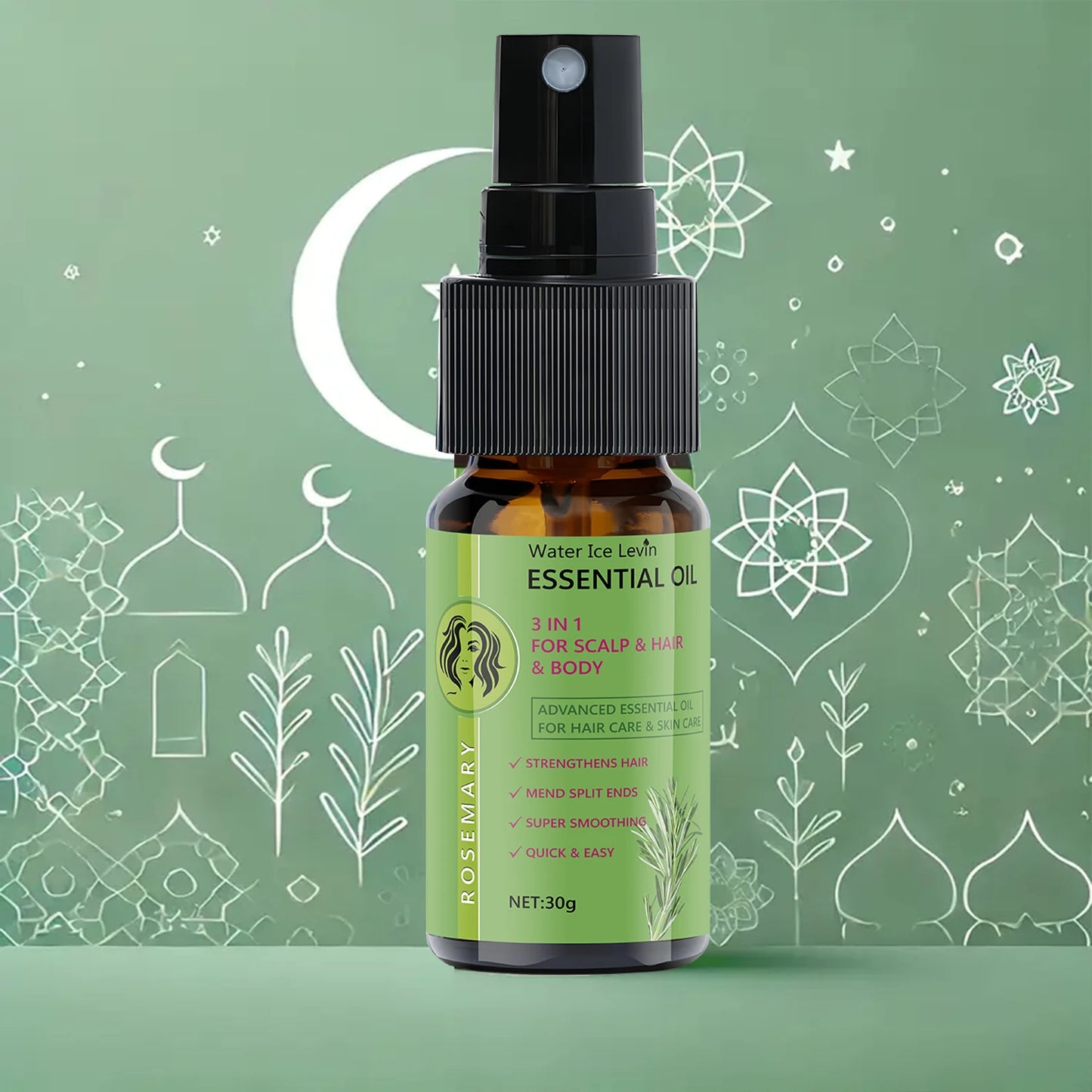 Rosemary 3-in-1 Essential Oil for Hair & Scalp - Strengthens & Smooths, Frizz Control, Winter Nourishment, Fast Absorption