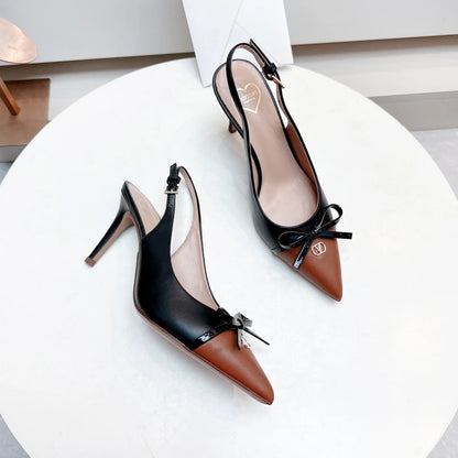 Heels Sandals Gladiator Summer Luxury Brand 2026 Bow Women High Heels Pointed Toe Designer Elegant Slingbacks Party Ladies Shoes