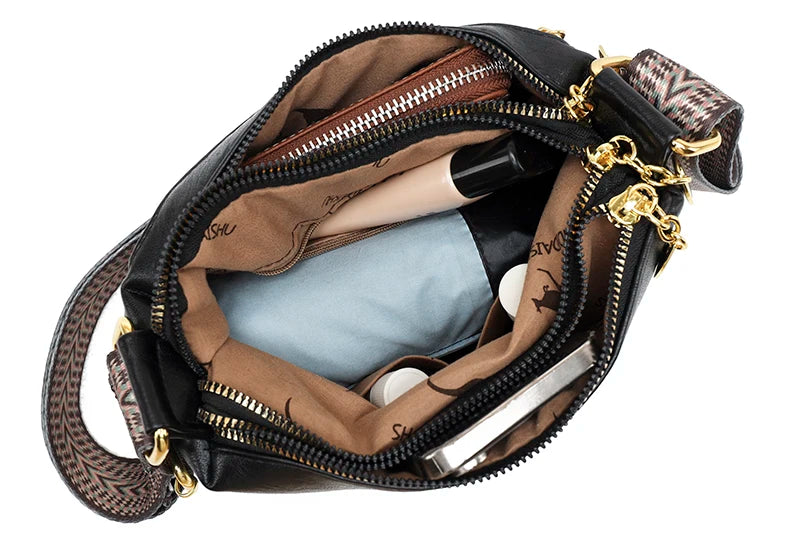 100% Cow Leather High Quality Handbag Purse Women Bag Trend Luxury Designer Shoulder Crossbody Sac Ladies Branded Fashion Totes