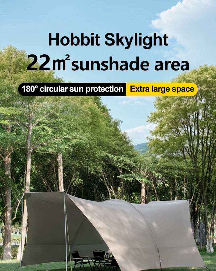 Car Awning Tent 210D Waterproof Windproof UV Sun Shelter Anti-Mosquito Beach Camping Tent Portable for Outdoor