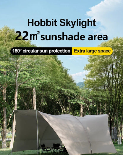 Car Awning Tent 210D Waterproof Windproof UV Sun Shelter Anti-Mosquito Beach Camping Tent Portable for Outdoor