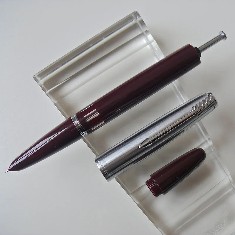 1Pc Deep Brown 138mm Wing Sung 601 Steel Cap Vacumatic Fountain Pen F Nib 0.5mm Ink Pen