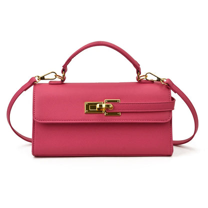 Women's Brand Luxury Lock Bag Retro Trendy Crossbody Bag Large Capacity Square Handbag Flip-top Commuter Bag Casual Shoulder Bag