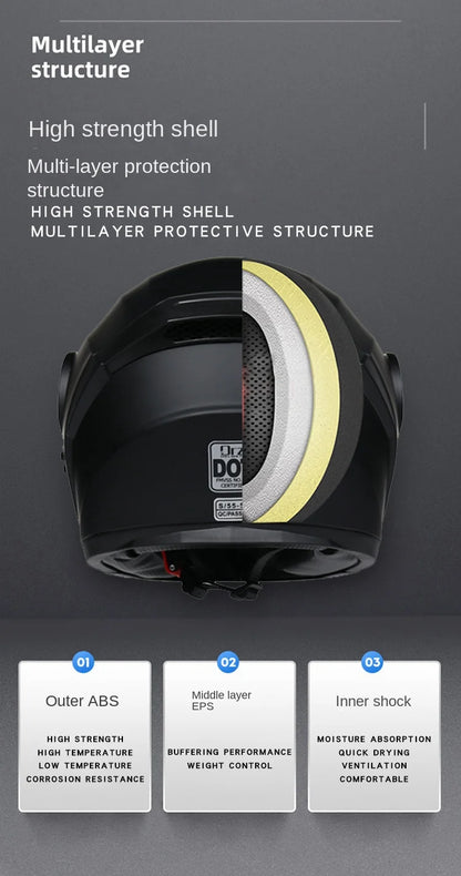 ORZ new motorcycle helmet with dual sunshades full face racing Bluetooth modular flip helmet for men and women DOT approval