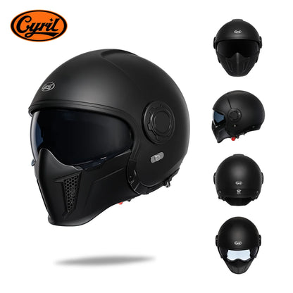 CYRIL Motorcycle Helmet Full Face Open Face Helmets 3/4 Men Women Modular Dual Visor Helmet For Motorcycle ECE DOT Approved