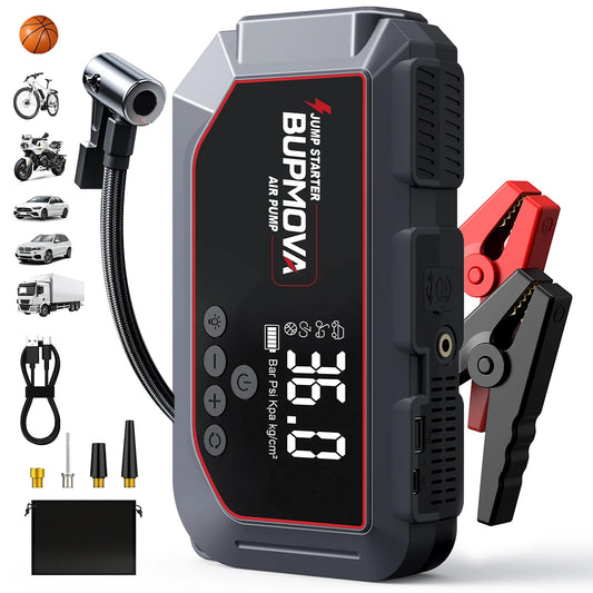 4 in 1 Car Jump Starter with Air Compressor 4000A Portable Power Bank 150PSI Tire Inflator Auto Portable Battery Starter for Car